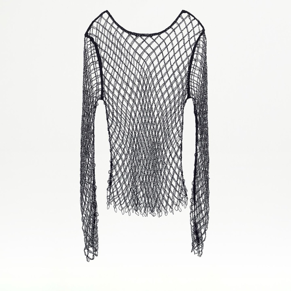NWT ZAR RHINESTONE MESH TOP. Size XS/S